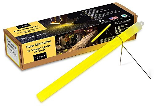 Cyalume Carton de 40 Bâtons Lumineux SnapLight Flare Alternative 25cm Jaune 2 Heures 10''