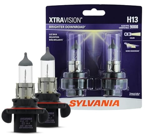 SYLVANIA H13 XtraVision Halogen Headlight Bulb, High or Low Beam, 2 Bulbs