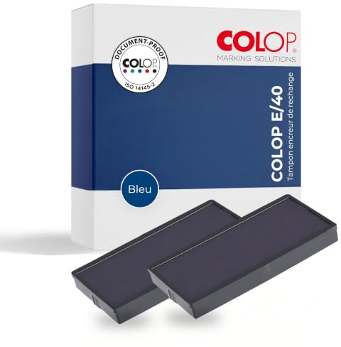 COLOP E/40 Pack of 2 Pads Printer 40 Refills Blue