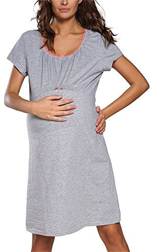 Italian Fashion IF Nattlinne För Kvinnor Födelse Omvårdnad Nattlinne Gravid Graviditet Sovkläder Gravidmode Med Hel Knapppanel Födelseskjorta För Gravida Kvinnor