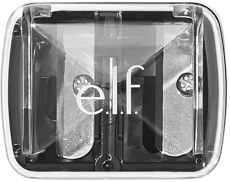 e.l.f. Doppel-Bleistiftspitzer, praktisch, unverzichtbares Werkzeug, spitzt, leicht zu reinigen, reisefreundlich, kompakt, Schwarz