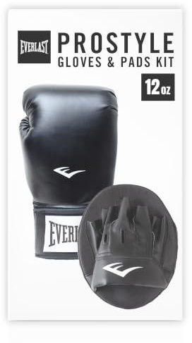 Everlast Prostyle 2 Boxhandschuhe, Pratzen-Set und Schlagpolster-Training, schaumstoffgepolsterte Boxpratzen und Handschuhe – Authentische Everlast-Ausrüstung