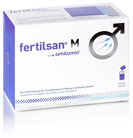 amitamin© Fertilsan M | Babyplanung + Kinderwunsch Mann | seit 2010 | Zink, Selen, L-Arginin, Folsäure, L-Carnitin uvm | 30 Portionen Getränkepulver | Apothekenqualität | vegan | dt. Herstellung