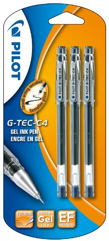 Pilot G-Tec C4 Tintenroller Gel Micro, 0,4 mm Spitze, 3 Stück blau