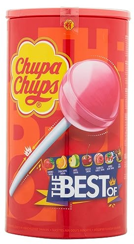Chupa Chups Party Sweets - Tube The Best Of Lollipop (100 sucettes en 7 saveurs) (l'emballage peut varier)