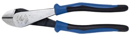 Klein Tools J2000-48 Pliers, Made in USA, Diagonal Cutting Pliers with Angled Head, Heavy-Duty to Cut ACSR, Screws, Nails, and most Hardened Wire, 8-Inch