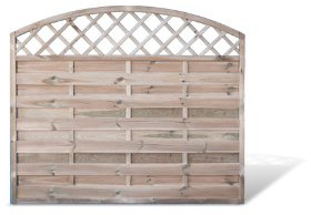 Sichtschutzzaun/Garten Sichtschutz mit Doppelbogen + Rankgitter Maß 180 x 150 auf 130 cm (Breite x Höhe) aus Kiefer/Fichte Holz, druckimprägniert Berlin Doppelbogen