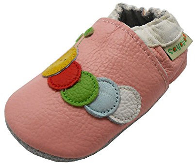 SAYOYO Caterpillars WeichesLeder Lauflernschuhe Krabbelschuhe Babyschuhe, 23/24 (18-24) XL Monate, Rosa