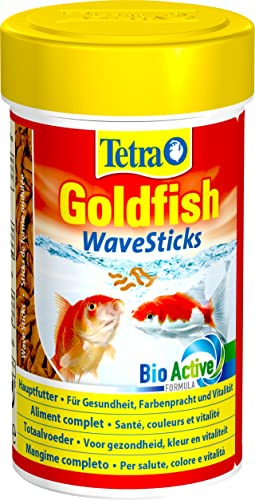 Tetra Goldfish Wave Sticks – fiskfoder i form av maskformade foderpinnar för alla guldfiskar och andra kallvattenfiskar, 100 ml burk