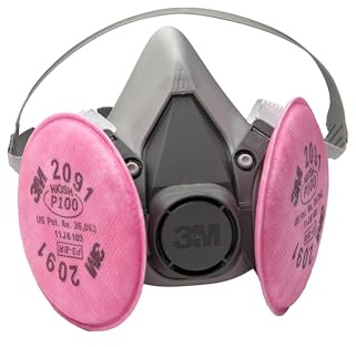 3M Half Facepiece Reusable Respirator Assembly Kit 6391, Size Large, P100, Lightweight, Comfortable, Easy to Adjust, Includes 2091 Particulate Filter, Welding, Soldering, Asbestos
