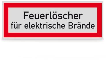 SafetyMarking Hinweisschild Feuerlöscher für elektrische Brände Aufkleber | PVC-Folie, selbstklebend - 21,0 x 7,4 cm - DIN 4066 (D1) - Hinweis für die Feuerwehr - Brandschutz