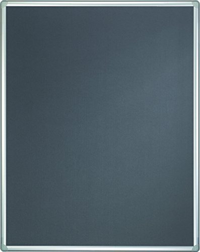FRANKEN Stellwandtafel PRO, Trennwand, beidseitig verwendbar, Filz pinnbar & Schreibtafel lackiert, mit Aluminiumrahmenrahmen, Notiztafel zur Kombination mit Säulen, 150 x 120 cm, grau, SFD801412