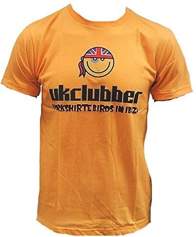 TICILA You Hate My Tshirt Herren Fun T-Shirt Gold Gelb Orange UK Clubber Blaues Auge Smile Yorkshirte Birds in Ibiza Dj Club Star L 52/54