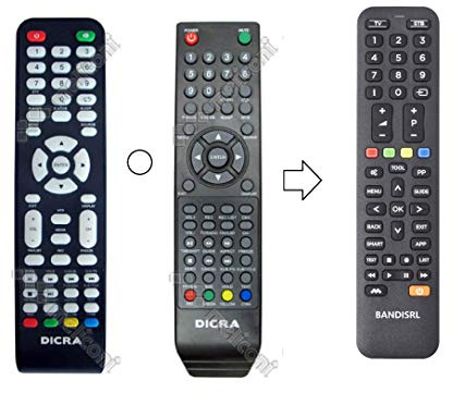 Meliconi 1694-1812 Télécommande de rechange (non originale) compatible avec toutes les fonctions pour DICRA TVLED 195 HD
