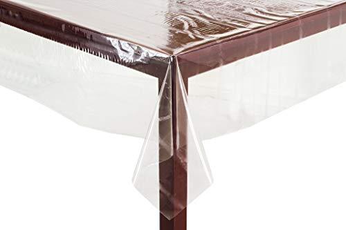 CRYSTAL CLEAR PVC 0.15MM THICK VINYL OILCLOTH TABLECLOTH WATERPROOF TABLE PROTECTOR COVERINGS MATERIAL PER METRE 135CM WIDTH