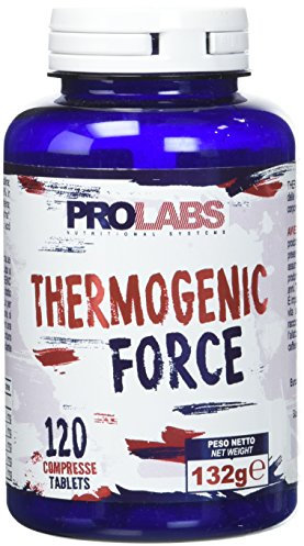 Prolabs THERMOGENIC FORCE - 120 compresse - Integratore per la riduzione del peso corporeo - Termogenico - 200 mg caffeina - Stimolo metabolismo - Azione tonica - Antiossidante – Vegan
