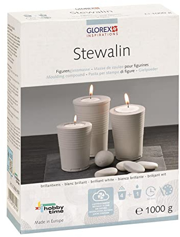 GLOREX 6 2608 450 – Stewalin vit, 1 000 g figurformmassa med slät yta, snabbtorkande och väderbeständig