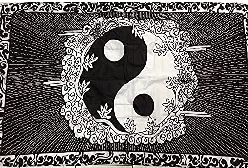 AZ FLAG Drapeau YIN ET YANG 2 150x90 cm Polyester 100D 2 Œillets | Usage intérieur et extérieur Drapeau décoratif du yin et yang coutures doubles et bords renforcés avec œillets métalliques