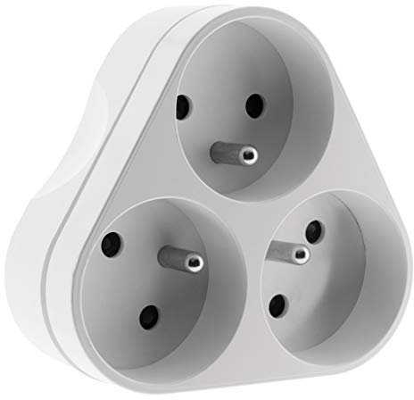 Multiprise Triplite Triangulaire 16A - Blanc - Zenitech