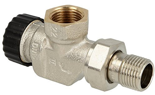TA Heimeier Thermostat-Ventilunterteil Standard Axial form, Rotguss vernickelt 3/8 Zoll, 2225-01.000