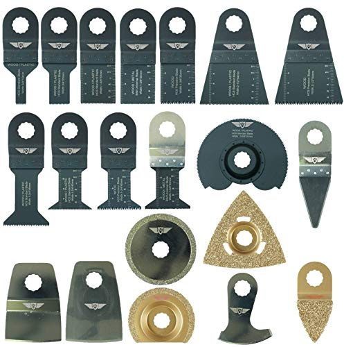 20 x TopsTools WXK20 Mix Blades compatibles con Worx Sonicrafter, Worx 250W, Erbauer Multitool Multi Tool Accesorios