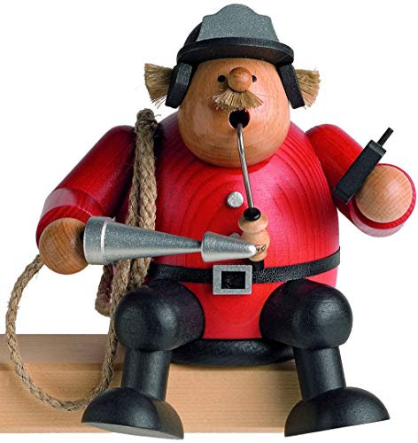 Weihnachtsdekoration Erzgebirge Holzkunst Handarbeit Räuchermännchen Kantenhocker Feuerwehrmann farbig ca. 16,0 cm