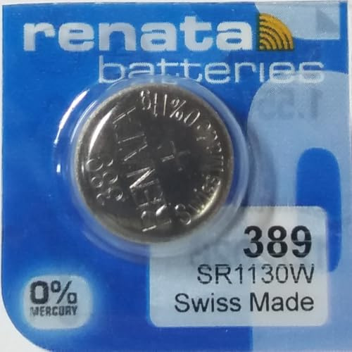 Renata 389 Knopfzelle (Lithium, hergestellt in der Schweiz), SR1130W, 1 Stück