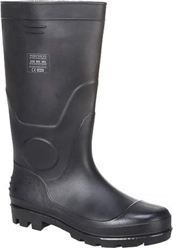 Portwest FW90 Bottes Wellington Imperméables En PVC Pour Hommes Noir, 45