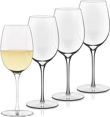 Libbey Signature vitt vinglas set med 4, eleganta, diskmaskinssäkra vinglas i glas, festvinglas för födelsedagar, bröllop och mer