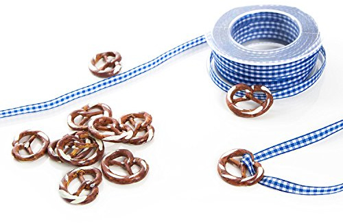 Logbuch-Verlag Bayerische Deko 12 Brezel Geschenkanhänger Trachtenschmuck Oktoberfest Wiesn Dekoration mit Geschenkband