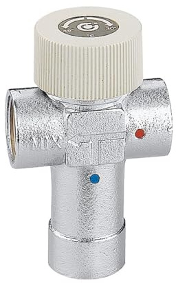 Caleffi 520440 Thermomischer Einstellbar 40 - 60°C 1/2 Zoll Verchromt, Messing-Gehäuse