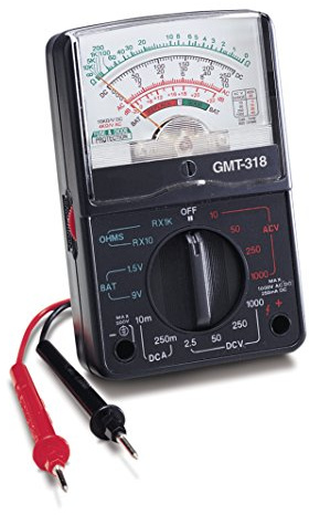 Gardner Bender GMT-318 Multimetro analogico, 6 funzioni, 14 gamma, AC/DC Volt, 500V, nero