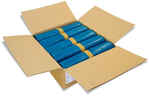 KK Verpackungen Müllsäcke 240 Liter Blau | 40 Stück, LDPE-Regenerat Abfallsäcke 650x550x1350mm | Perforiert zum Abreißen | Müllbeutel PE Typ 70 | Abfallbeutel | 10 Stück auf Rolle