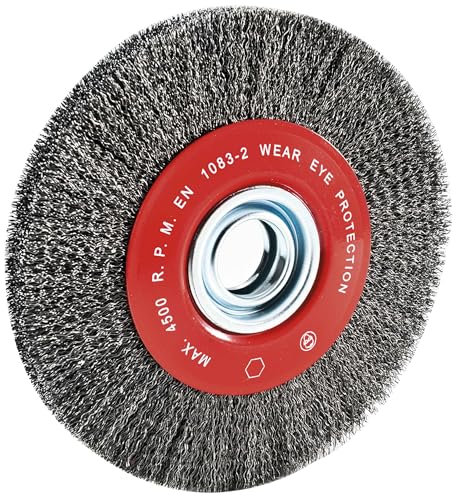 Leman 06429 Brosse métallique en Acier ondulé Ø 200 mm