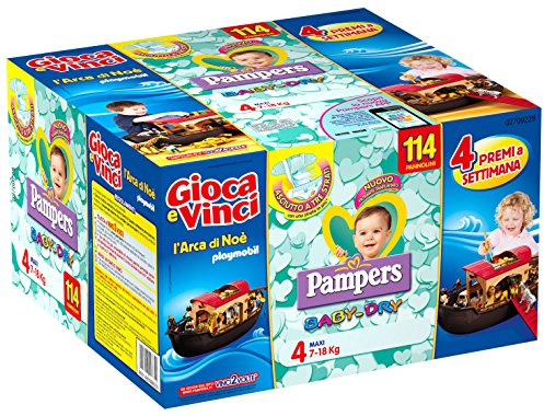Pampers Baby Dry, 114 Pannolini, Taglia 4 (7-18 kg)