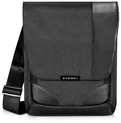 Everki Venue XL Premium-Messenger 12–13,3 Zoll – kompakte Umhängetasche für iPad Pro 12,9, Surface Pro und MacBook 13,3, hochwertig, leicht und wasserabweisend – schwarz