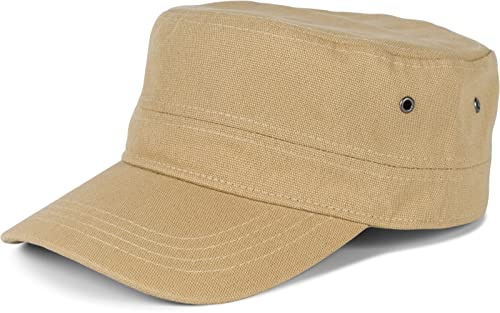styleBREAKER Unisex militärkeps av bomullscanva| Armékeps med böjd skärm | justerbar toppmössa för kvinnor och män, kaki, one size