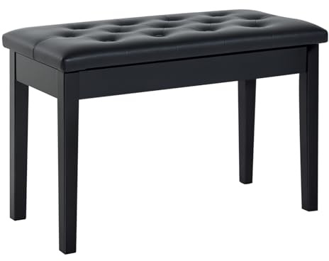 HOMCOM Banquette Tabouret siège pour Piano avec Coffre Noir