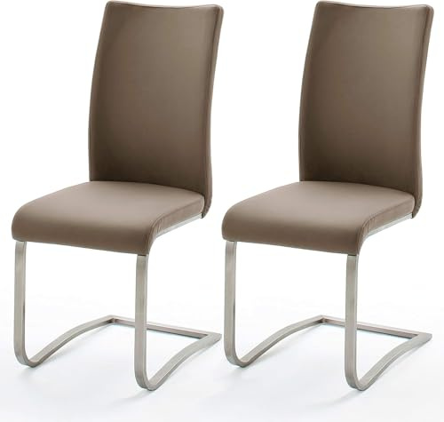 möbelando Esszimmerstuhl >Muvo II< (2er Set) in Cappuccino - 43x103x52 (BxHxT)