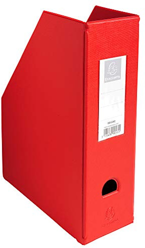 Exacompta - Réf. 90165E - 1 Porte-revues en carton extra rigide recouvert de plastique livré à plat - Dos de 10 cm - Dimensions 25 x 31 cm - Pour format A4 - Coloris rouge