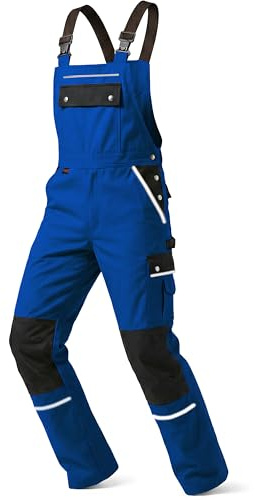 TMG® Arbeitslatzhose für Herren, Sicherheitshose mit integrierter Kniebandage und elastischen Trägern