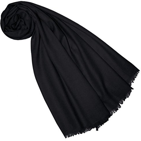 Lorenzo Cana Damenschal Pashmina Schaltuch 100% Kaschmir Kaschmirschal Kaschmirtuch Kaschmirpashmina uni einfarbig schwarz 7831888