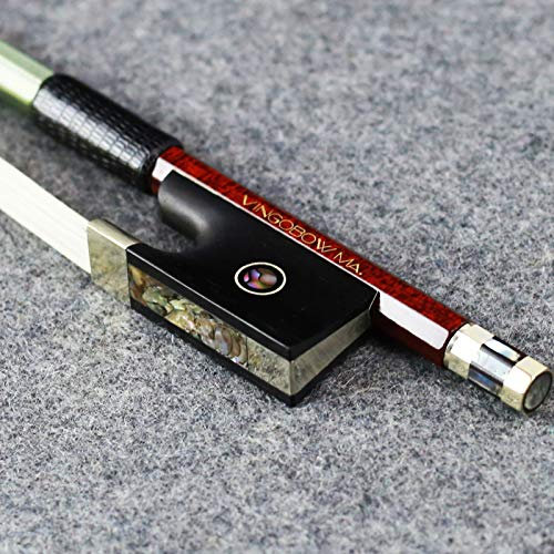 VINGOBOW Hybrid Kohlefaser Geigenbogen Violine Geigen bogen Premium Natürliches mongolisches Rosshaar, schnelle Reaktion Beliebtes Modell Pernambuco Performance Art. Nr. 120 V.