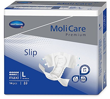Molicare Premium Slip Maxi Windel, Größe L, 14 Stück, Einweg, Urinschutz, Stuhlschutz, Unisex-Erwachsene