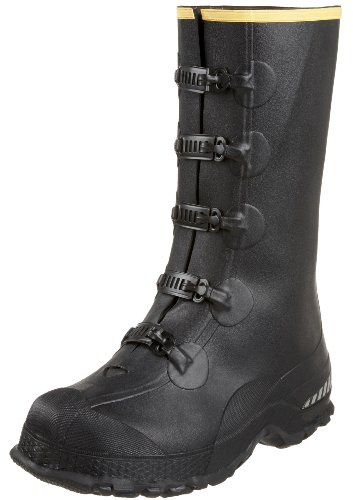LaCrosse Men’s 14” ZXT Buckle Overshoe Work Boot Covers - Tear-Resistant Rubber, with Deep Heel Fit, Non-Corrosive Metal Buckles, & Hex-Tread Outsoles, Black - 13