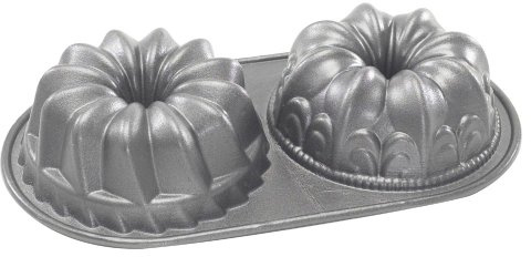 Nordic Ware 3D-Backform Duett für praktisches Backen von Mini-Gugelhupfkuchen