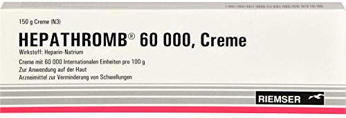 RIEMSER Hepathromb 60 000 Creme zur Verminderung von Schwellungen, 150 g Creme