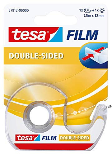 tesafilm dubbelhäftande tejp, fotofilm – för fixering på papper och andra material – 1 rulle 7,5 m: 12 mm dispenser