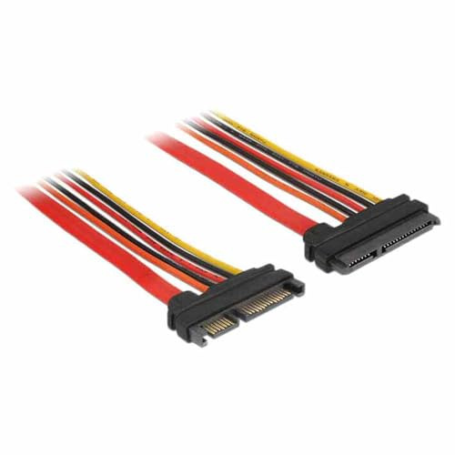 DeLock verlã ¤ ngerungskabel SATA 6 GB/s 22 Broches mâle vers SATA 22 Broches Femelle (3,3 V + 5 V + 12 V) 10 cm