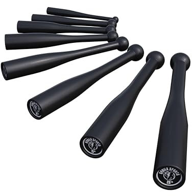 GORILLA SPORTS® Indian Clubbell - 2kg, 4kg, 6kg, 8kg, 10kg, 12kg, 15kg, 20kg Gewichte, Einzeln oder Set, aus Stahl, Schwarz - Indian Clubs, Schwungkeule, Turnkeule, Schwung-Keule
